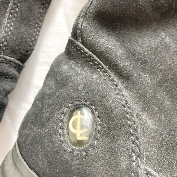 Vintage Coach Women’s Size 8.5 Tatum Black Logo Sock Cuff Boots Leather Wool - Picture 5 of 12